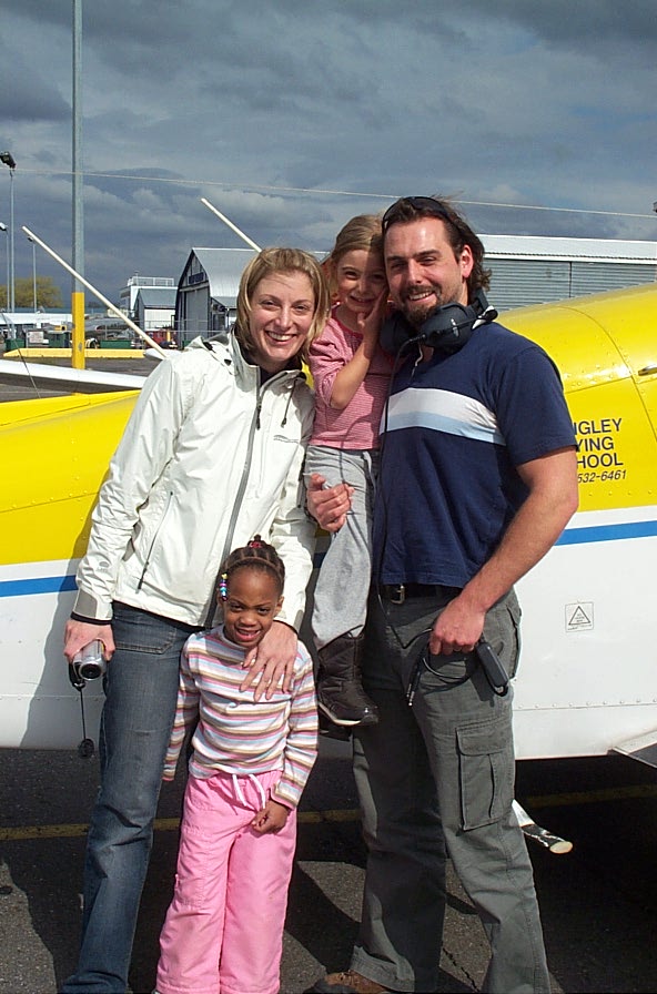 Josh Olson and his Famly.  Langley Flying School.
